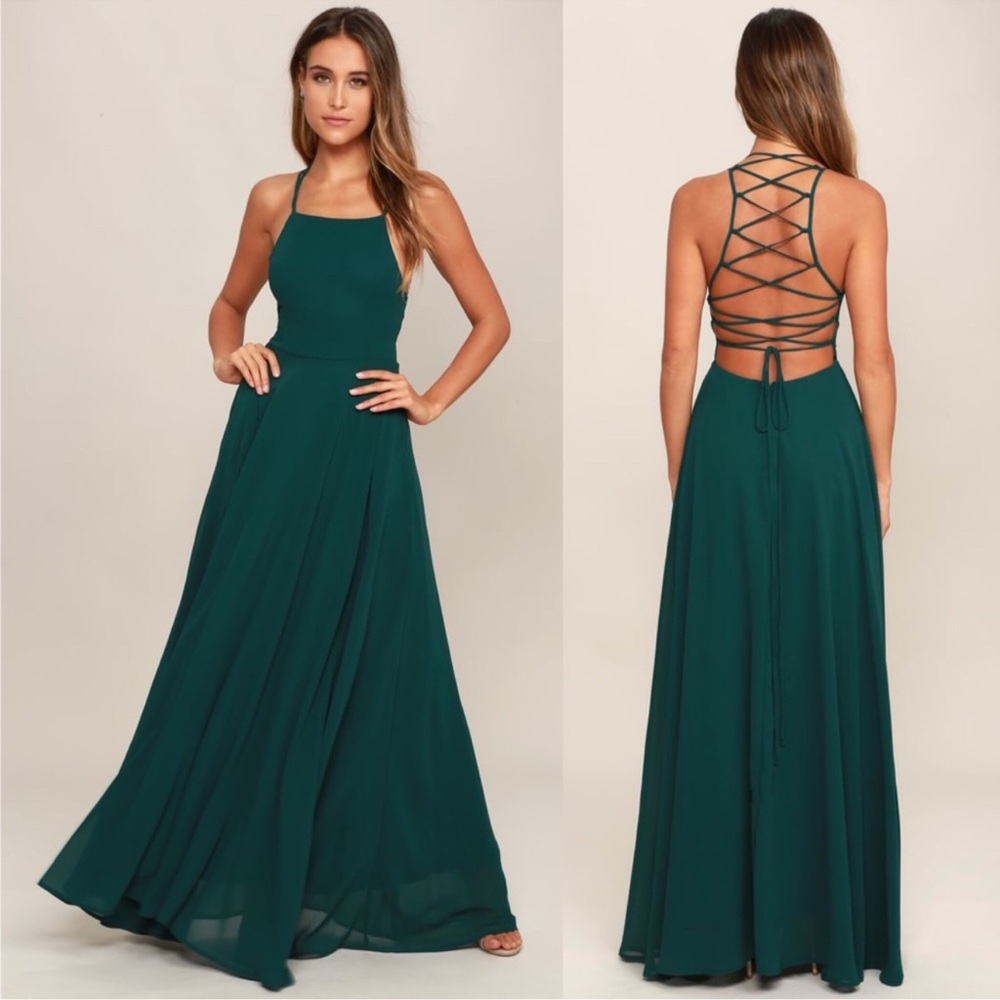 Lulu’s Strappy to be Here Strappy Back Long Dress